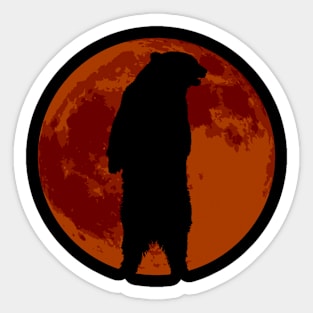 Full Moon Grizzly - Grizzly Bear Halloween Sticker